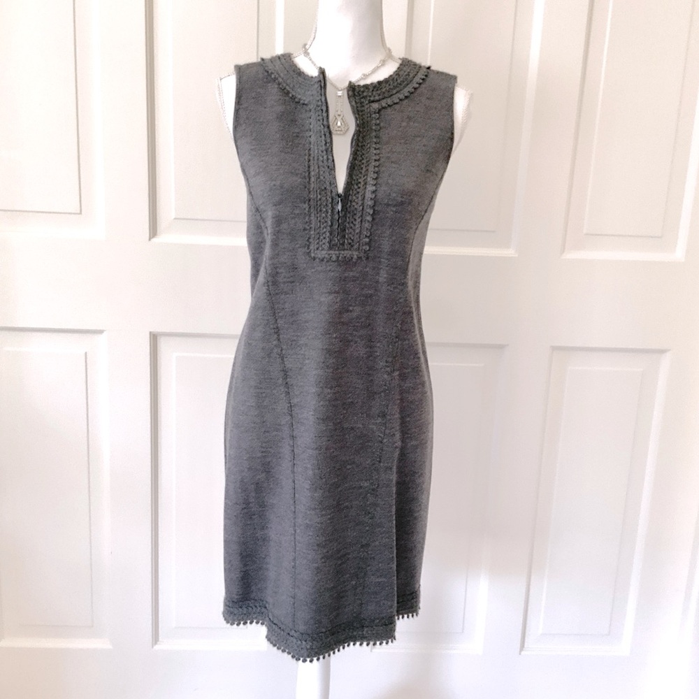 Andrew Gn charcoal gray jersey dress 38
